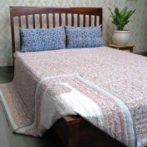 Indian Manufacturer Queen Size Quilt 100% Organic Cotton Best Quality Hand Block Printed <b>Bedding</b> Organic Cotton Filling Bulk - Product Image 4