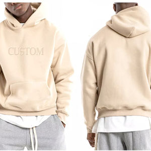 Top Trending Custom Made Color Heavyweight Oversized Logo Sudadera con capucha con bolsillo de canguro de fuente para la venta - Product Image 3