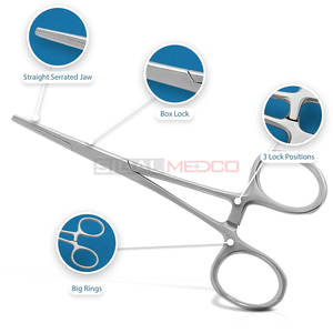 Fórceps de bloqueo de hemostato de Mosquitos de 5 pulgadas recto certificado MOL Manual Premium quirúrgico de acero inoxidable de alta calidad - Product Image 5