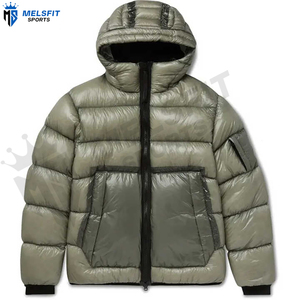 High Quality Custom OEM Coated Stand Collar Hooded Puffer <b>Jacket</b> for <b>Men</b> Customized Logo Winter Casual Eco-Friendly <b>Letter</b> - Product Image 5