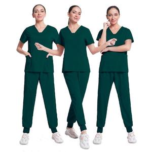 Mono médico de talla grande personalizado para mujeres enfermeras cuello mandarín Jogger Spandex elástico Scrub enfermera uniformes conjuntos para mujeres - Product Image 3