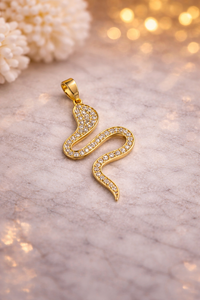 <b>Snake</b> Shape Pendant Diamond Cubic Zirconia 925 Sterling Silver Handmade Pendant Necklace - Gemstone <b>Jewelry</b> - Product Image 6