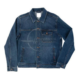 Veste en jean à points ouverts pour hommes, veste en jean à manches longues à prix d'usine - Product Image 3