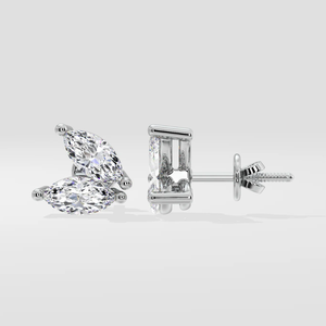 1กะรัตแต่ละชิ้นรวม2กะรัตรูปทรงต่างๆเพชรที่ปลูกในห้องปฏิบัติการต่างหูเพชร14K สีเหลืองทอง VVS - Product Image 1