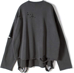 Sudaderas de gran tamaño pesadas desgastadas de alta calidad al por mayor sudaderas con capucha de lavado ácido sudaderas con hombros caídos al por mayor - Product Image 2