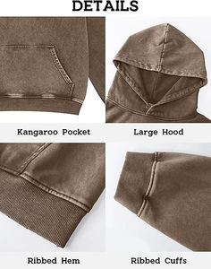 Pull à capuche pour homme lavé à l'acide en coton épais GSM 500 avec coupe carrée et sweat à capuche personnalisé à épaules tombantes pour hommes meilleur prix - Product Image 6