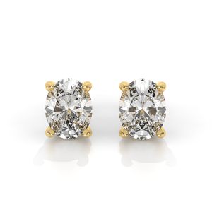 Venta al por mayor 1,5 Ct Simple Stud Earring para mujer de alta calidad 14K oro corte ovalado diamante romántico 14K oro para bodas fiestas - Product Image 1