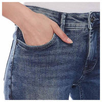 Jean droit vintage délavé de haute qualité pour femme, respirant, avec ceinture, longueur cheville, 100 % coton, service OEM