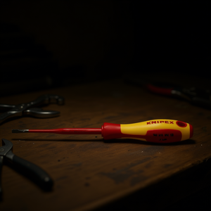 Knipex Slim <b>Screwdriver</b> for Slotted Screws Burnished VDE - Product Image 3