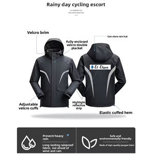 ชุดเสื้อกันฝนและกางเกงโพลีเอสเตอร์กันลมกันน้ำใส่ได้ทั้งชายและหญิงเป็นมิตรกับสิ่งแวดล้อมน้ำหนักเบาสไตล์นักขับมอเตอร์ไซค์และนักขี่จักรยาน - Product Image 2