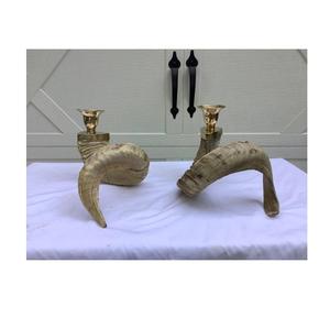 Bougeoir Design en Corne de Mouton avec Acier Inoxydable Design Luxe Fêtes Décoration Intérieure Article Pilier de Bougie en Corne - Product Image 5