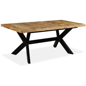 Modern Industrial Design <b>4</b>-Seater <b>Dining</b> Table Set with Solid Mango Wood Top Iron Frame Waterproof <b>Dining</b> <b>Chairs</b> for Hotel Use - Product Image 4