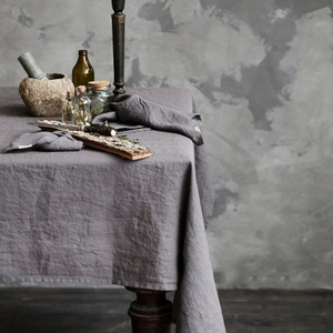 High Quality Woven 100% Linen Europe Style <strong>Table</strong> Cover Lotus Leaf Edge. Moss <strong>Yellow</strong> Stone Wash Custom Size Tablecloth Custom - Product Image 2