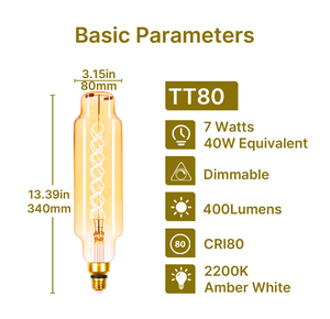 Ampoule LED vintage en ambre <span class=keywords><strong>Edison</strong></span>, filament flexible doré, alimentation AC intérieure, ampoule à filament en spirale, lumières décoratives, utilisation pour café - Product Image 5