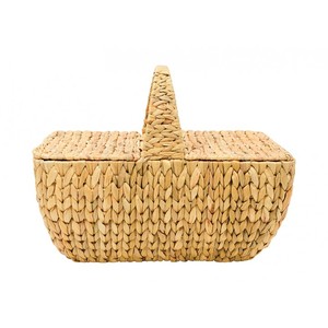 Panier pique-nique en jonc de mer vietnamien conception de jacinthe d'eau - Product Image 1