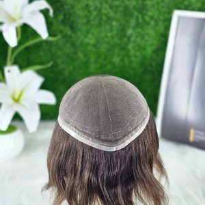 Unidad de Peluca de encaje francés recto cómodo para hombres Tupé de encaje completo suave Sistema de encaje transparente Reemplazo indio óptimo para - Product Image 1