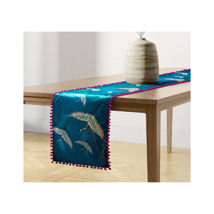 Dining <b>Table</b> Focus Piece 100% Cotton Embroidered Cream Abstract Bohemian <b>Table</b> <b>Runner</b> 200GSM 96 Inch India UPS ISO Private Label - Product Image 6