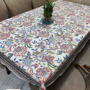 Nappe élégante 100% coton imprimé de blocs de main de conception florale - Product Image 1