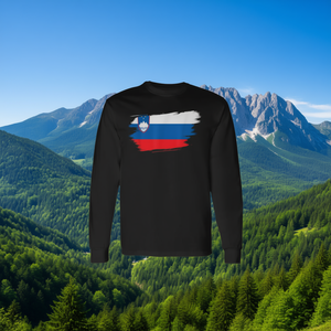 T-Shirt a Maniche Lunghe con Cuore e Bandiera Slovena, Design Esclusivo, Maglietta Promozionale Premium - Product Image 3