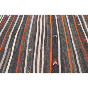 Vintage Large Rug, 6.8x9.6 ft Turkish Rug, <b>Brown</b> Plants & trees <b>Wool</b> Rug - Product Image 5