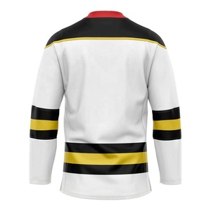Camiseta de hockey sobre hielo Unisex blanca personalizada 100% poliéster camiseta de hockey sobre hielo de equipo personalizada ropa de hockey sublimada transpirable - Product Image 2