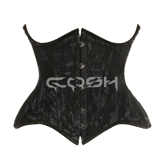 Satin noir avec maille noire