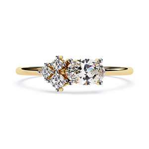Bagues de fiançailles en diamant naturel 0.35 CT certifiées IGI et ovales en or 18 carats et 14 carats - Product Image 1
