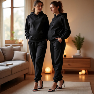 Streetwear pulóver con capucha y pantalones de chándal señoras maternidad Multi Panel 400 GSM lactancia embarazada chándal mujeres - Product Image 1