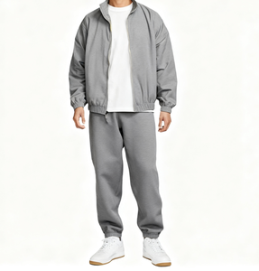 Conjunto de Chaqueta Cortavientos y Pantalón Deportivo de Talla Grande para Otoño, Transpirable, de Poliéster y Algodón, Personalizable al por Mayor - Product Image 1