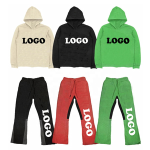 Ensemble survêtement et sweat-shirt pour homme personnalisé, sweat-shirt ample et épais, pantalon de survêtement évasé, ensemble 2 pièces - Product Image 2