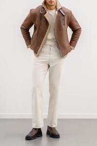 <b>Men's</b> Suede Shearling <b>Jacket</b>, Premium Quality Soft Leather Embroidery Stand Collar Winter <b>Fur</b> <b>Jackets</b> - Product Image 3