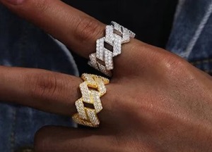 Anillo de enlace de diamante de moissanita helado joyería de hip hop diamante personalizado excelente corte hermoso anillo regalo para su anillo de bodas - Product Image 6