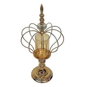 Bougeoir d'ouragan martelé en métal argenté conique nordique/support de pilier décoratif centres de Table de mariage Unique de noël - Product Image 3