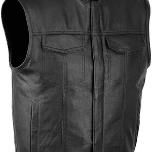Chaleco de Cuero para Motocicleta de Alta Calidad, Ligero, Transpirable, para Hombre, Talla Grande, con Decoración de Botones, Logotipo Personalizado, Impermeable - Product Image 4