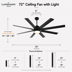 USA in Stock 72 Inch Industrial <b>Ceiling</b> <b>Fan</b> <b>with</b> Light Large Outdoor <b>Ceiling</b> <b>Fan</b> <b>with</b> <b>Remote</b> DC Motor for Garage Patio - Product Image 3