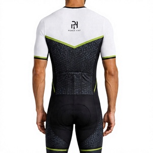 Combinaison de cyclisme à prix de gros, blanche et noire, à fermeture éclair intégrale, manches courtes, aérodynamique, compression, uniforme de cyclisme, tenue de triathlon - Product Image 4