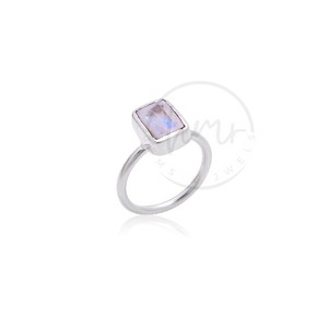 Beautiful Custom Made Raw Rough Rainbow <b>Moonstone</b> Classic Christian Minimalist 925 Sterling Silver Bezel <b>Ring</b> 7x9mm Women's - Product Image 4