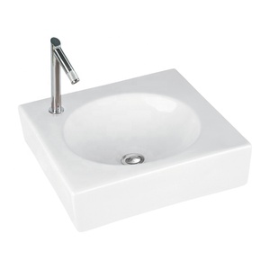 Lavabo mural rond en céramique ivoire pour salle de bain, cuisine, salon et usage hospitalier - Fabriqué en Inde - Product Image 6