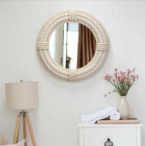 Espejo de Pared Moderno de Lujo con Incrustaciones de Hueso y Resina de Madera, Decoración para Baño y Hogar con Instalación Directa del Fabricante - Product Image 4