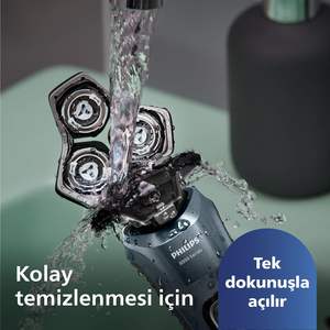 Afeitadora Eléctrica 3 en 1 con Cuchillas Dobles/Triple, Rotatoria, para Uso en Seco/Húmedo, Lámina de Repuesto Lavable, Impermeable IPX7, Cortapelos - Product Image 6