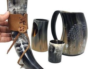 แก้วดื่มเบียร์ลายนอร์สทำมือทรงเขาควายไวกิ้งดีไซน์ใหม่สำหรับดื่มเบียร์และกาแฟ - Product Image 2