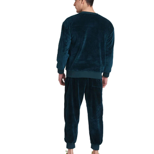 Ensemble survêtement en velours pour homme avec fermeture éclair, vente en gros, sweat à capuche et jogging personnalisés avec fermeture éclair - Product Image 3