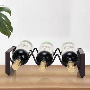 Support de stockage de bouteille de vin en métal minimaliste pour cuisine décoration de la maison table à manger champagne vin présentoir support bar - Product Image 3