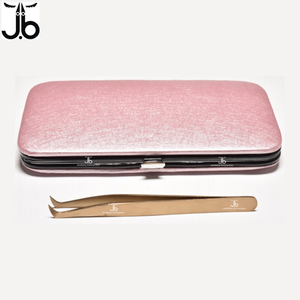 Pince à cils en or de haute qualité pince à épiler à poignée en fibre d'acier inoxydable - Product Image 1