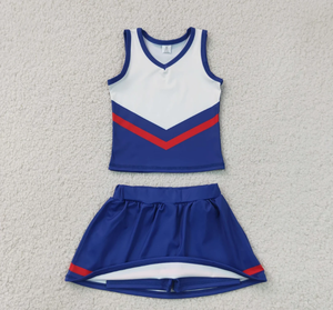 Conjuntos de Ropa Deportiva para Bebés Niñas, Chaleco con Rayas Rojas y Azul Marino, Falda y Pantalones Cortos, Estilo Yoga - Product Image 5