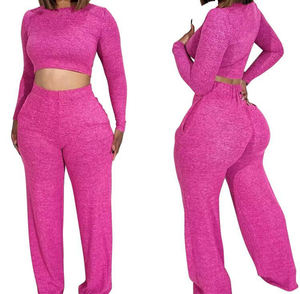 Ensemble de sport décontracté avec logo personnalisé de haute qualité pour femmes, pantalon de jogging oversize à manches longues, ensemble deux pièces à motif uni XL, grande taille - Product Image 3