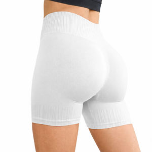 Shorts de sport pour femmes à taille haute, respirants, compressifs, extensibles, en nylon et élasthanne, pour le yoga et la remise en forme - Product Image 5