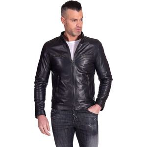 Veste en cuir d'agneau pour homme tendance, vêtement d'extérieur de luxe, cuir souple, veste de motard, design moderne, style urbain décontracté - Product Image 6