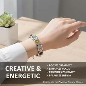 Pulsera de Cristal Unisex con Piedra Magnética de Pirita para la Riqueza y la Prosperidad - Product Image 5
