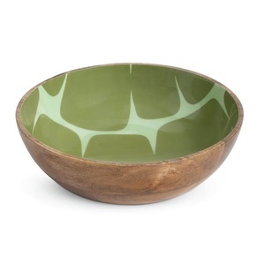 Ensaladera de madera decorativa esmaltada de diseño creativo, cuenco de madera de mango de diseño impreso personalizable para uso multiusos - Product Image 4
